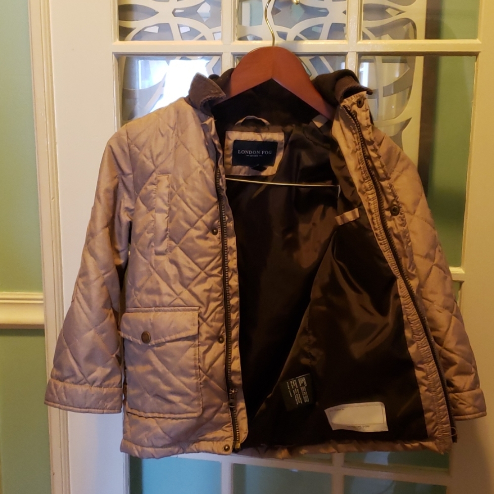 Boys London Fog Quilted Barn Jacket with hood